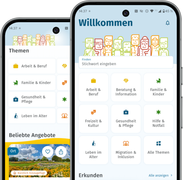 Screenshots der Thüringer Familien-App